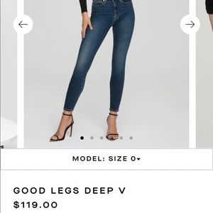 Good American Good Legs Extreme V Size 0 NWOT